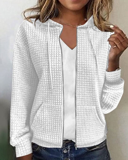 Hooded Quilted Jacket Loose Fit Casual