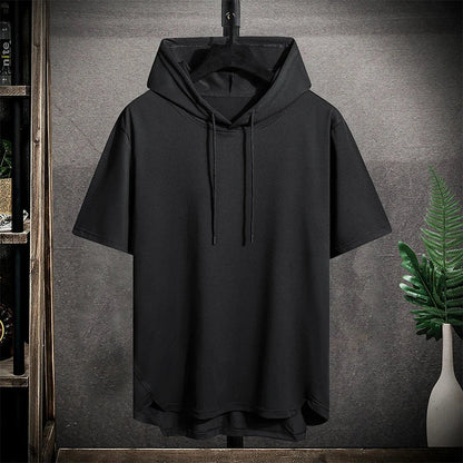 Men's Oversized Short Sleeve Hoodie Sweater