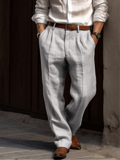 Men's Linen Pants Lightweight Comfortable Loose Fit