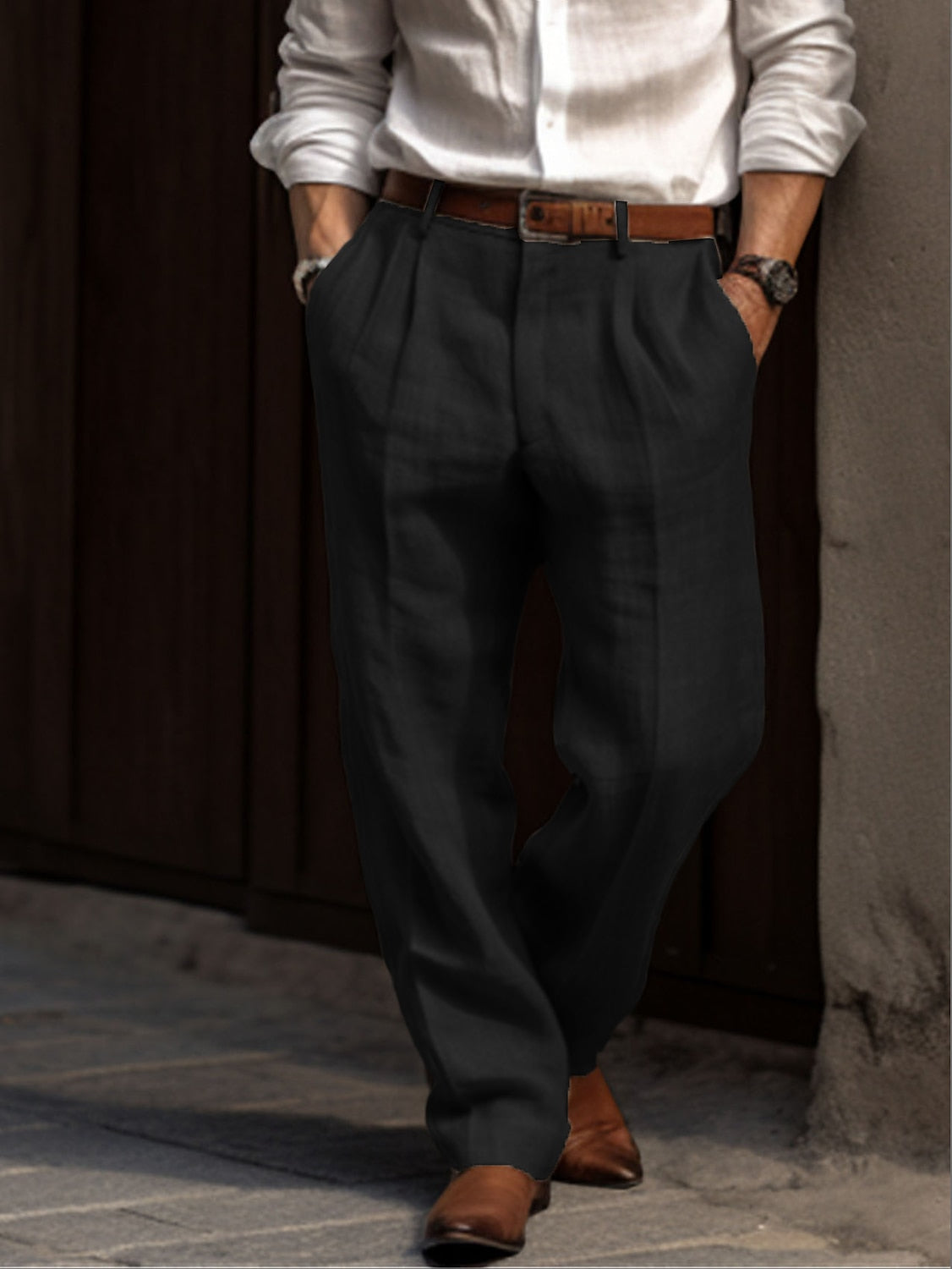 Men's Linen Pants Lightweight Comfortable Loose Fit