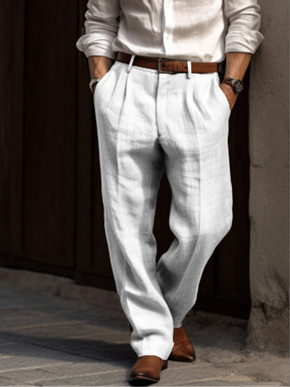 Men's Linen Pants Lightweight Comfortable Loose Fit