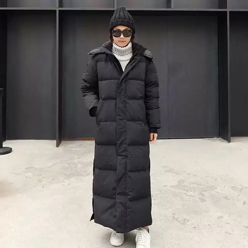 Long Down Jacket Warm & Waterproof - Hood & Zipper