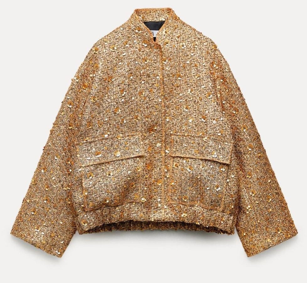 Sparkling Sequin Jacket Elegant Women