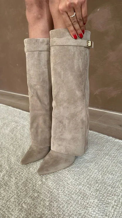 Stylish Suede Knee-High Boots