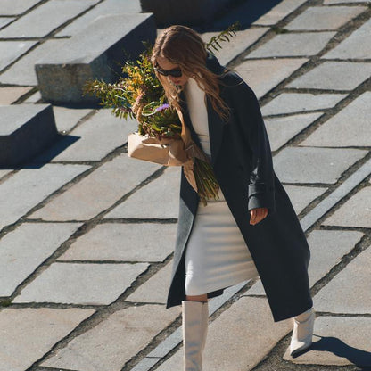 Elegant Trench Coat Women's Oversized Wool Blend Classic
