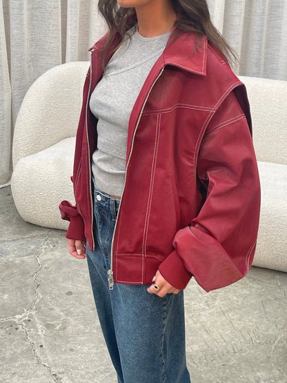 Men's Plus Size Burgundy Jacket