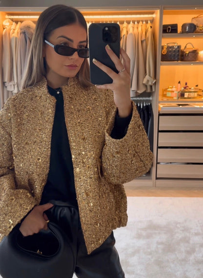 Glänzende Paillettenjacke Elegant Damen - IdealeKleiden