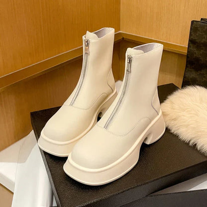 Genuine Leather Boots Winter Fashion Women