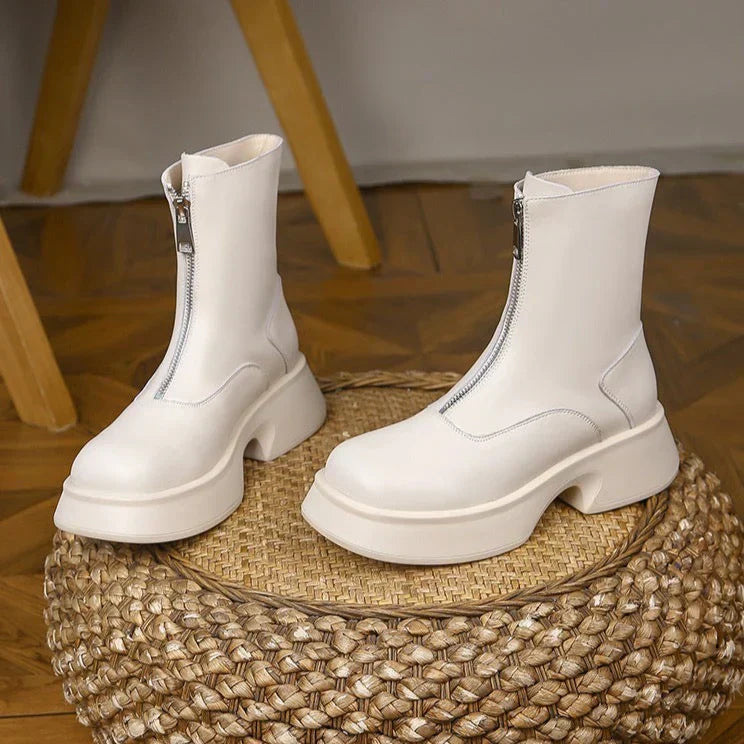Echte Lederstiefel Winter Mode Frauen - IdealeKleiden