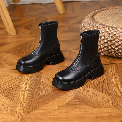 Genuine Leather Boots Winter Fashion Women