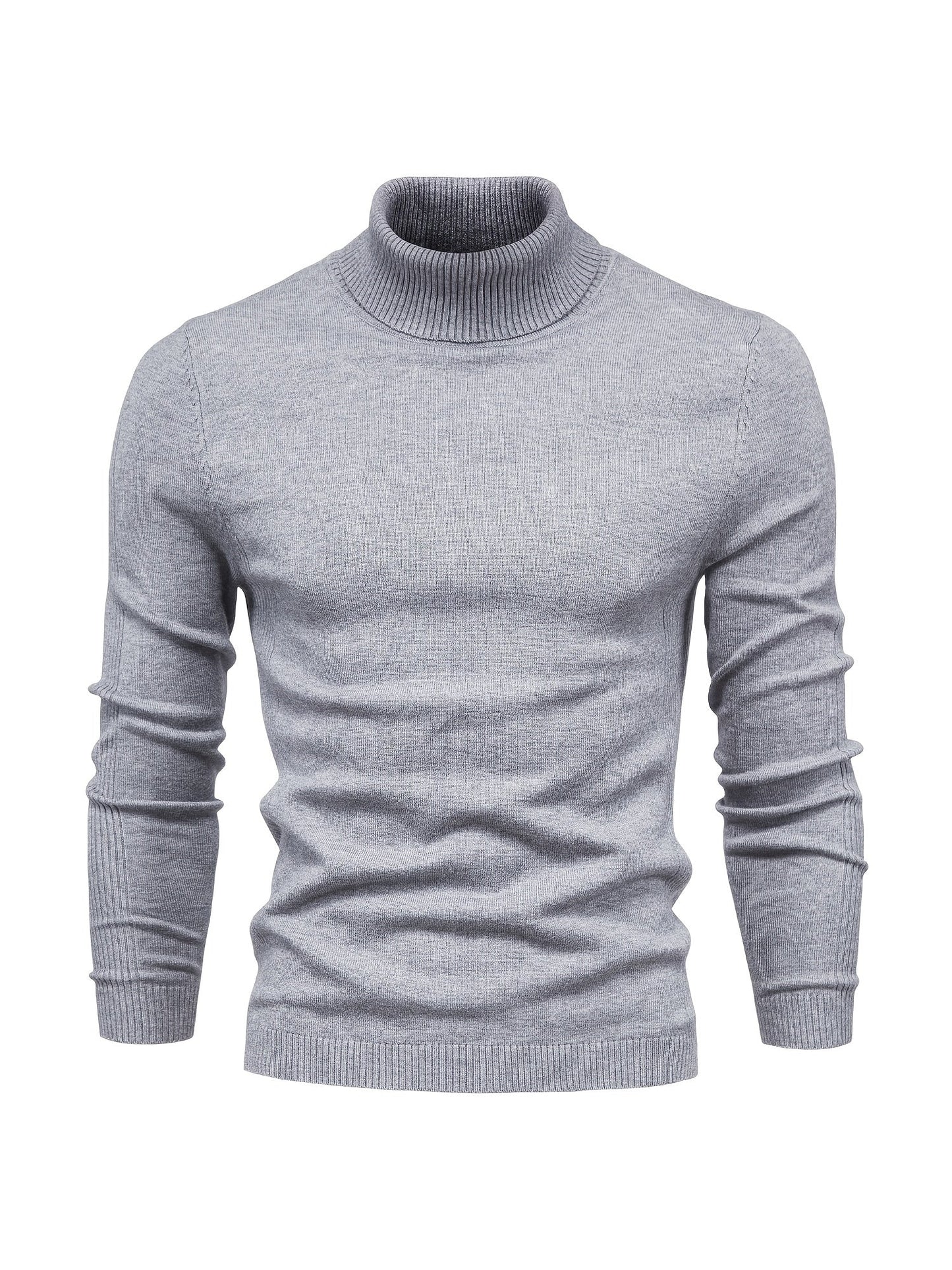 Men's Roll-Neck Sweater Merino Wool Modern Warm