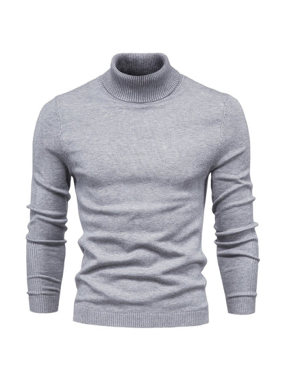 Men's Roll-Neck Sweater Merino Wool Modern Warm