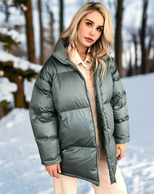 Warme Damenwinterjacke Weich Isoliert - IdealeKleiden