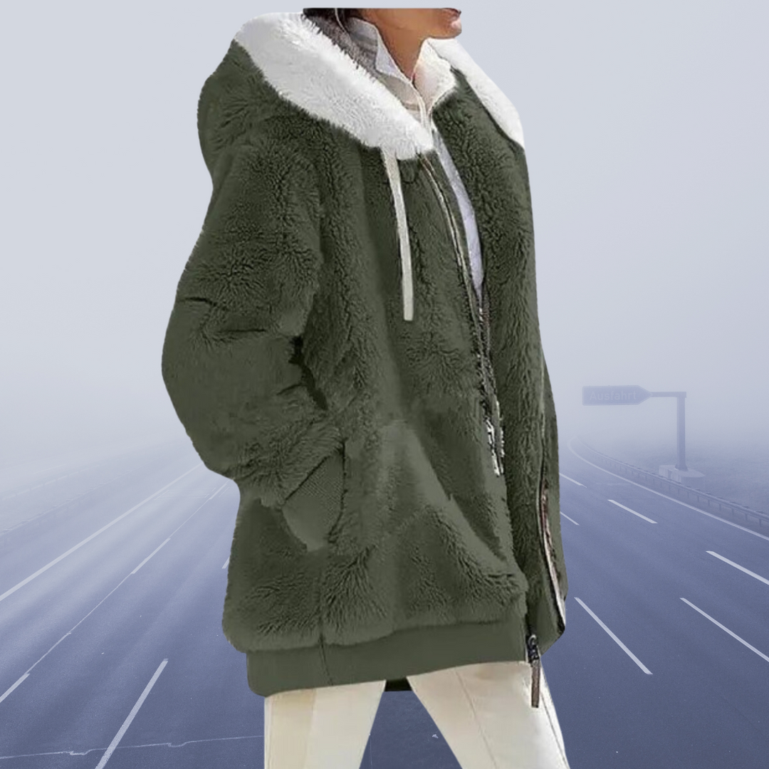 Übergroße Damenjacke Teddyfell Warm Wintermantel