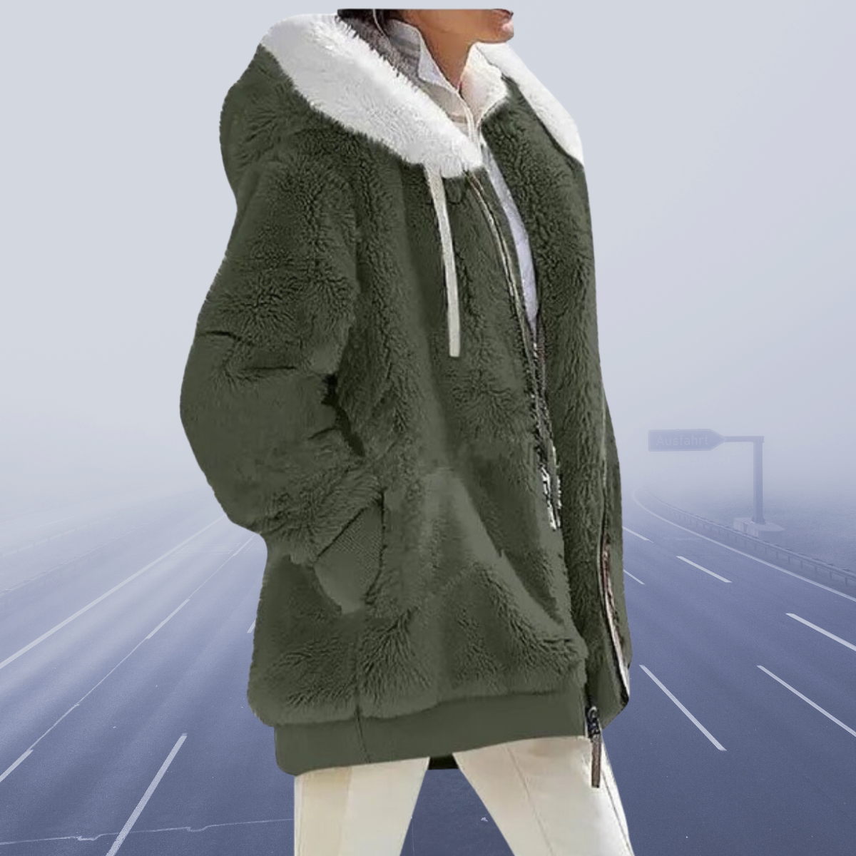 Übergroße Damenjacke Teddyfell Warm Wintermantel