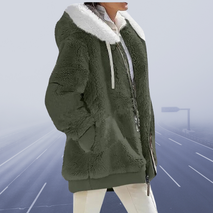 Übergroße Damenjacke Teddyfell Warm Wintermantel