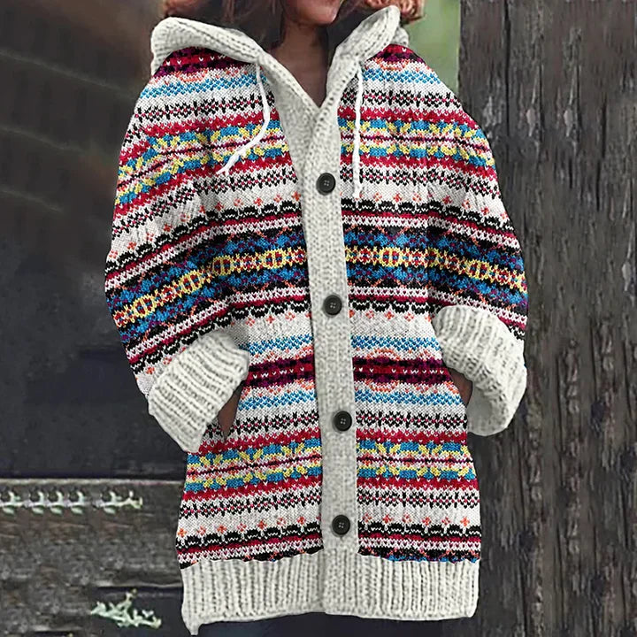 Damen Cardigan Bequem Knöpfe