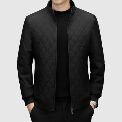 Men's Quilted Jacket Full Zip - Modern Chest Design