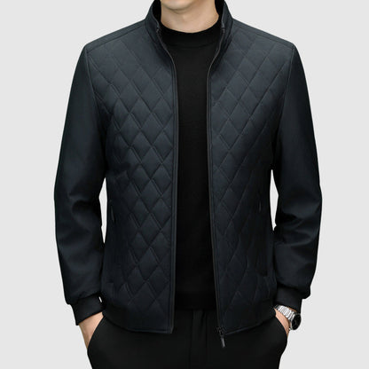 Men's Quilted Jacket Full Zip - Modern Chest Design