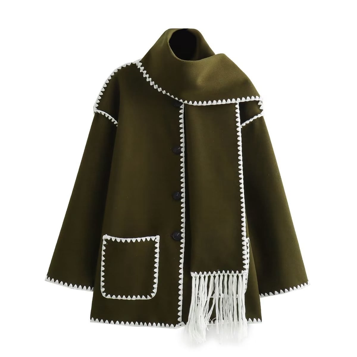 Women's Wool Coat Grey Elegant Design