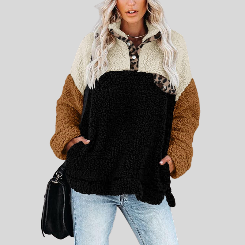 Soft Fleece Jacket Sherpa Pullover Loose Fit