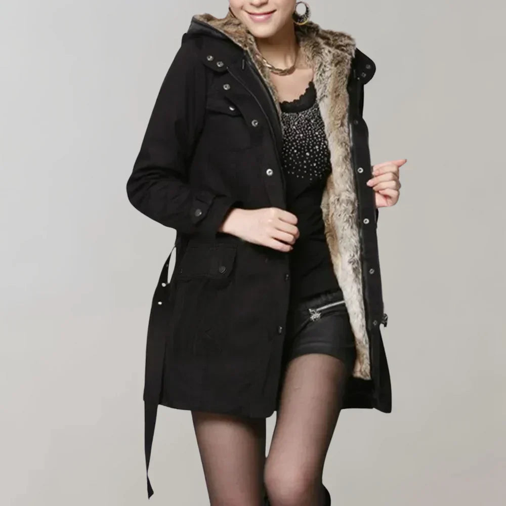 Stylish Women's Parka Isabella with Faux Fur Filling