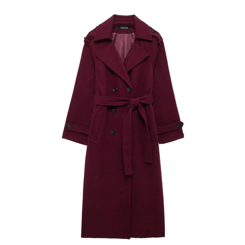 Women's Winter Jacket Long Coat Belt Fastening