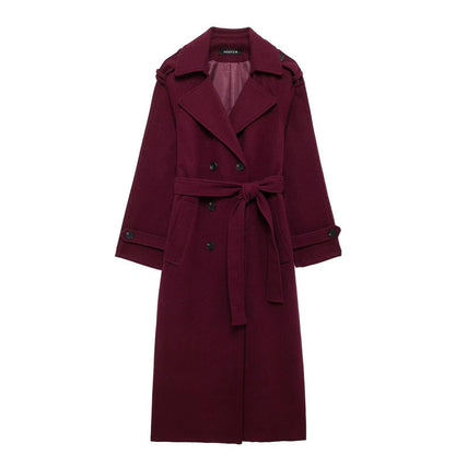 Women's Winter Jacket Long Coat Belt Fastening