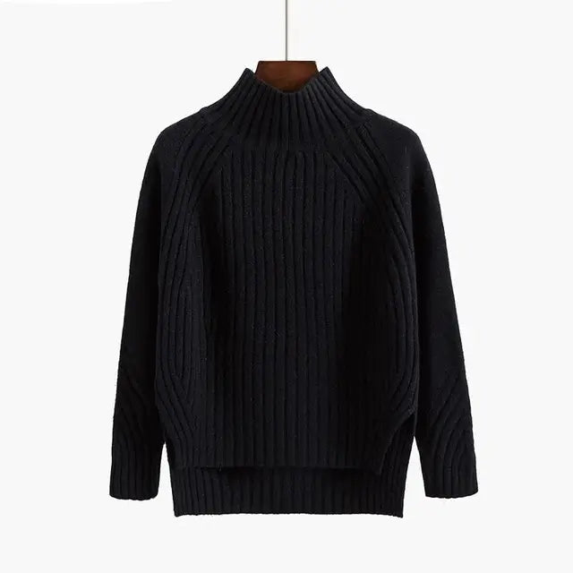 Soft Ribbed Turtleneck Sweater
