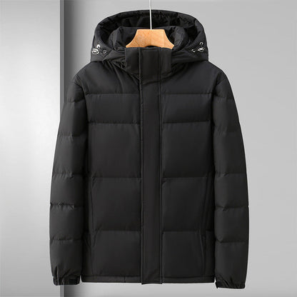 Windproof puffer jacket with hood and zip