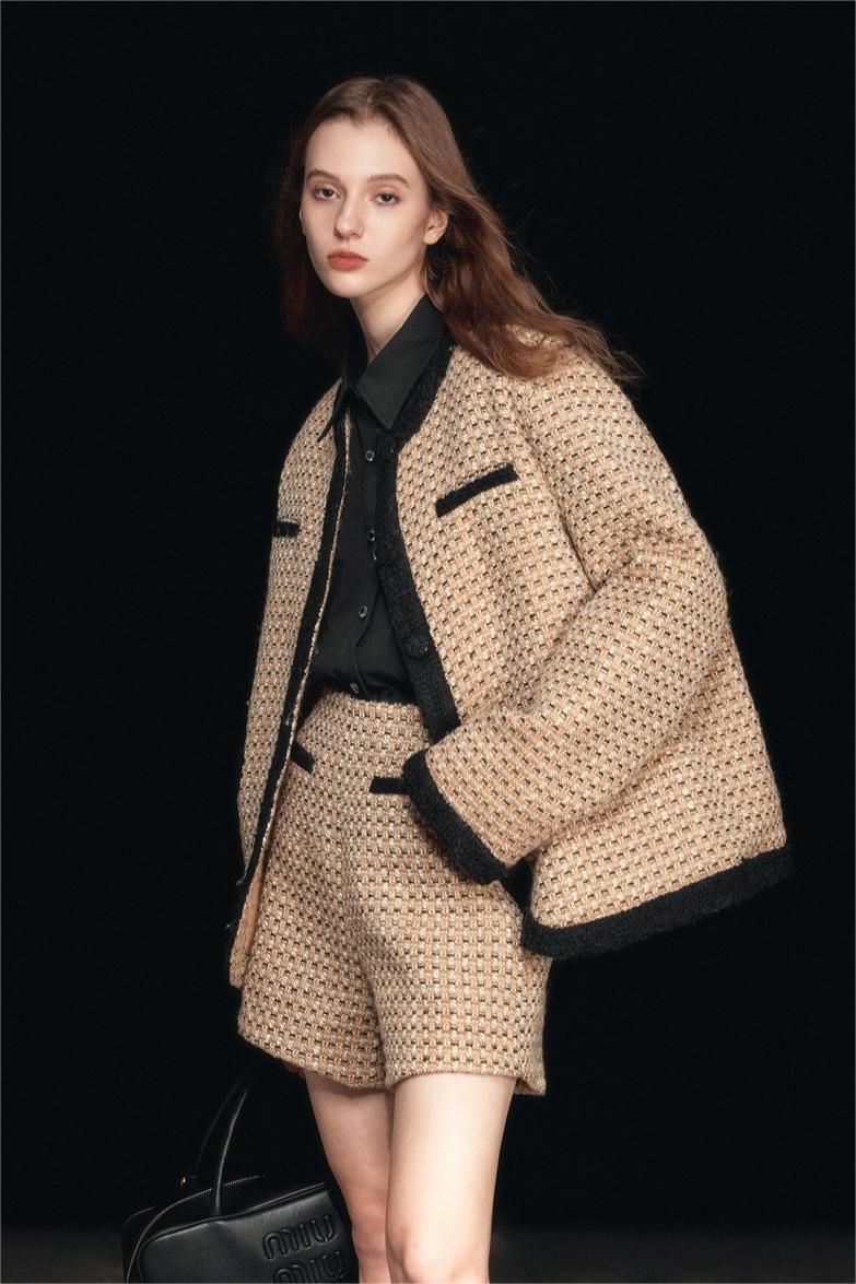 Stylische Quilted-Jacke Rundhals Damen - IdealeKleiden