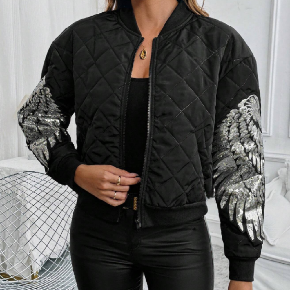 Women's Modern Autumn Jacket with Zipper