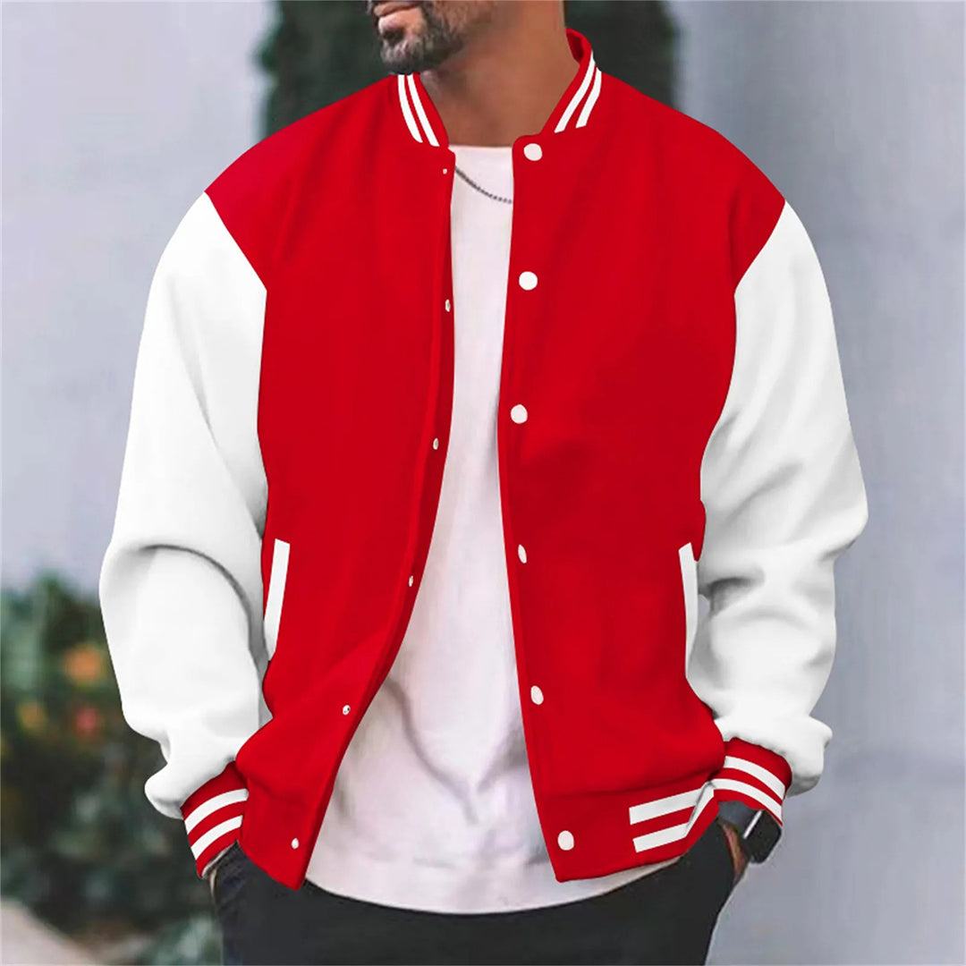 Men's Modern Classic Snap Button Bomber Jacket