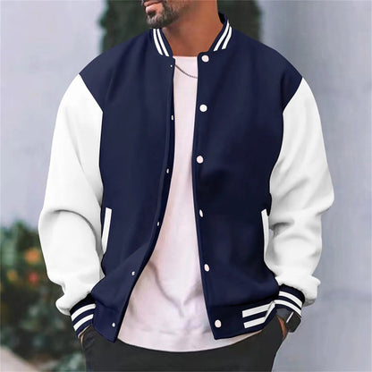 Men's Modern Classic Snap Button Bomber Jacket