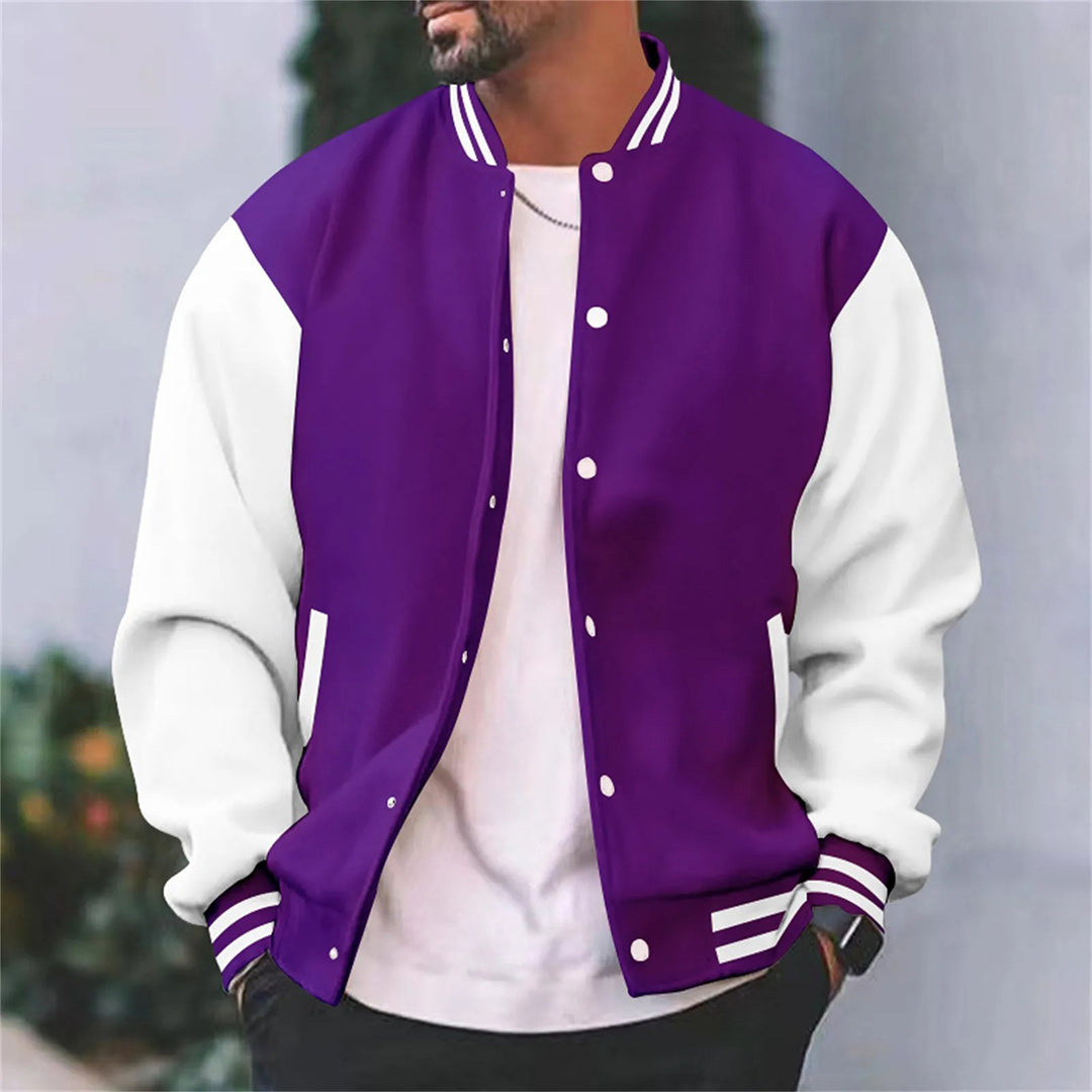 Men's Modern Classic Snap Button Bomber Jacket
