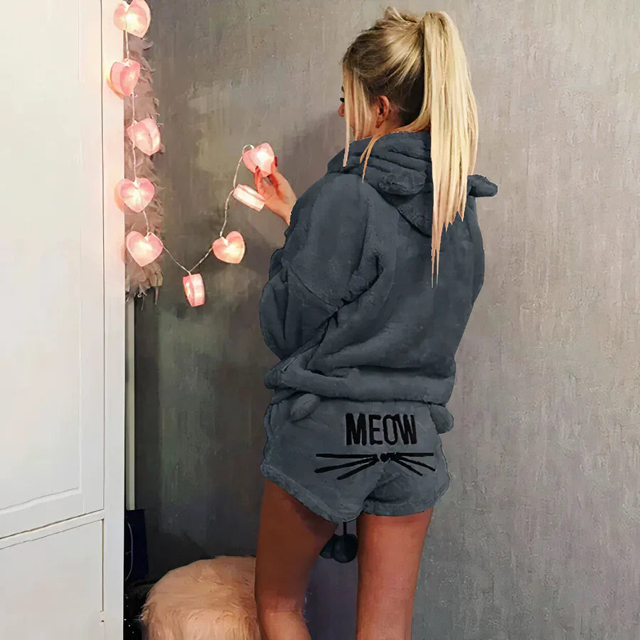 Women's Pajama Set: Top and Shorts Cotton