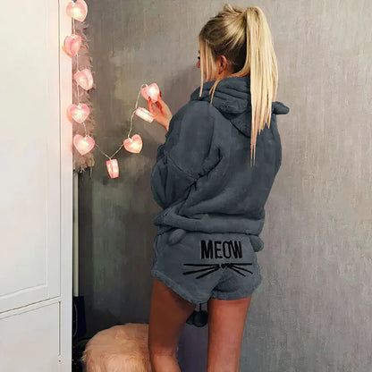 Women's Pajama Set: Top and Shorts Cotton