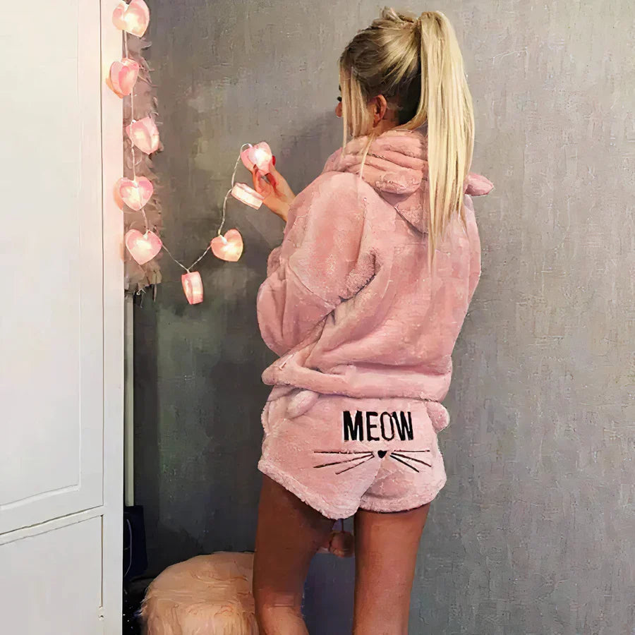 Women's Pajama Set: Top and Shorts Cotton