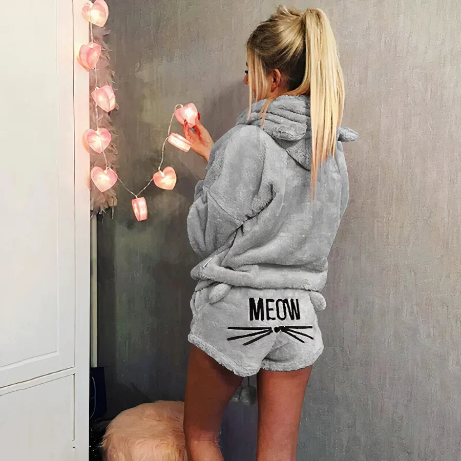 Women's Pajama Set: Top and Shorts Cotton
