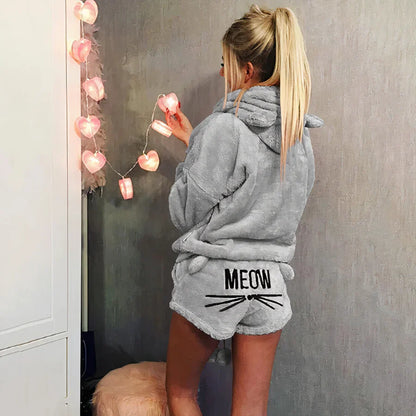 Women's Pajama Set: Top and Shorts Cotton