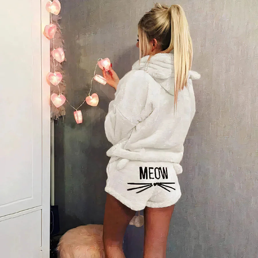 Women's Pajama Set: Top and Shorts Cotton