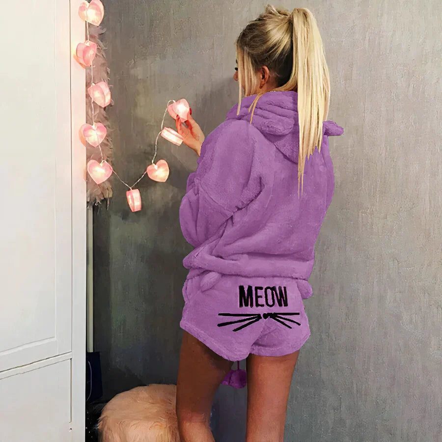 Women's Pajama Set: Top and Shorts Cotton