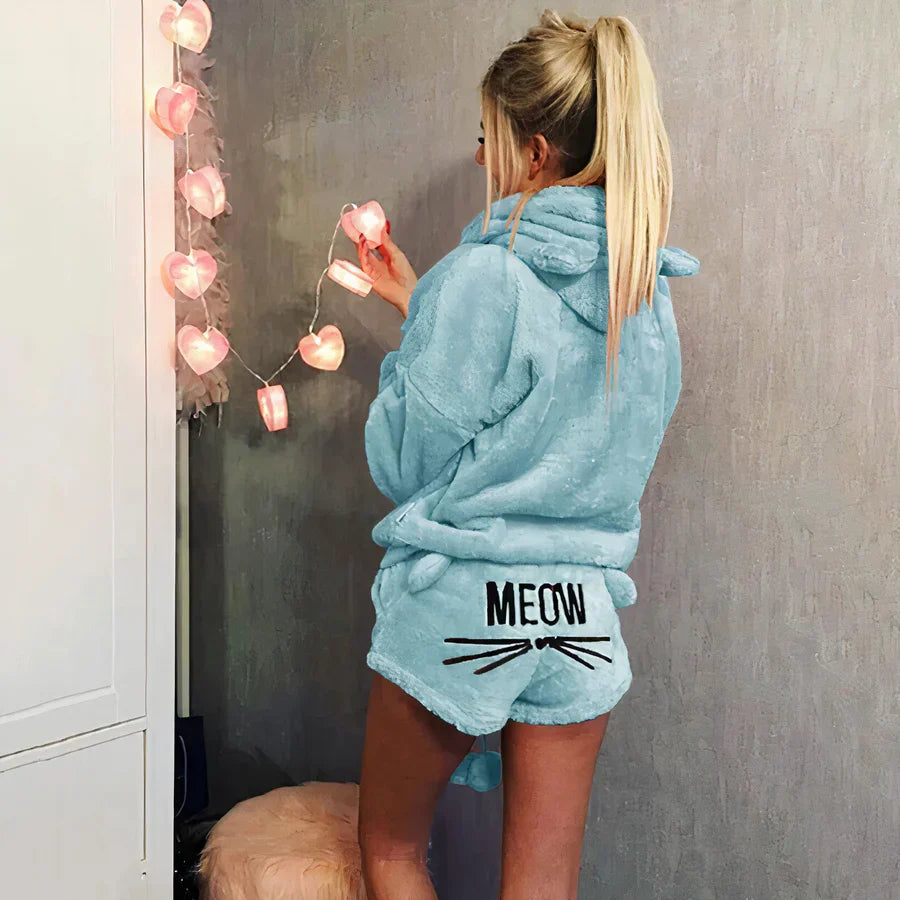 Women's Pajama Set: Top and Shorts Cotton