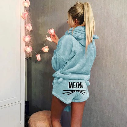 Women's Pajama Set: Top and Shorts Cotton