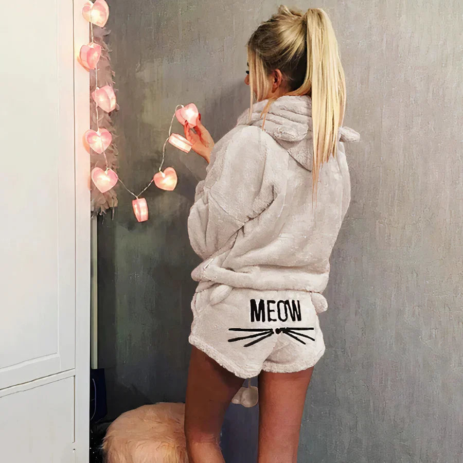 Women's Pajama Set: Top and Shorts Cotton