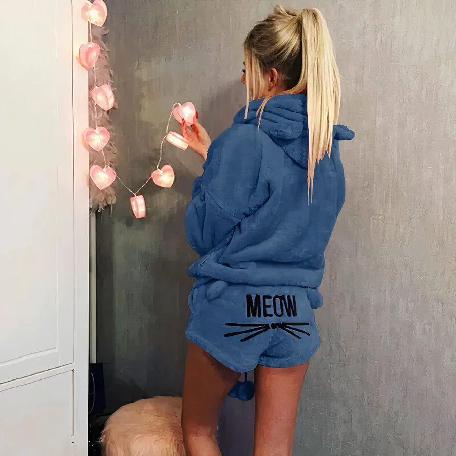 Women's Pajama Set: Top and Shorts Cotton