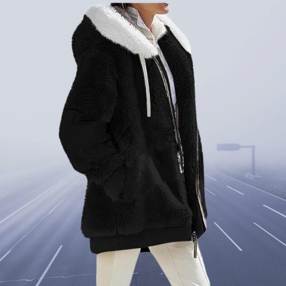 Übergroße Damenjacke Teddyfell Warm Wintermantel