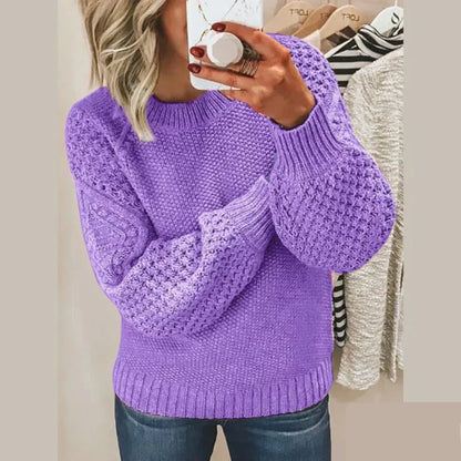Women's Elegant Crew Neck Knit Sweater