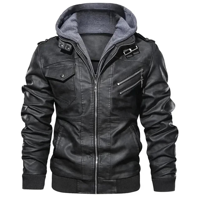 Elegant Leather Blouson Men's Biker Jacket