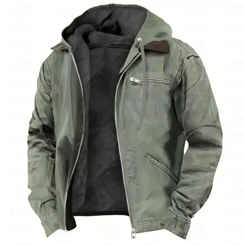 Men's Winter Jacket Thick Hood Warm
